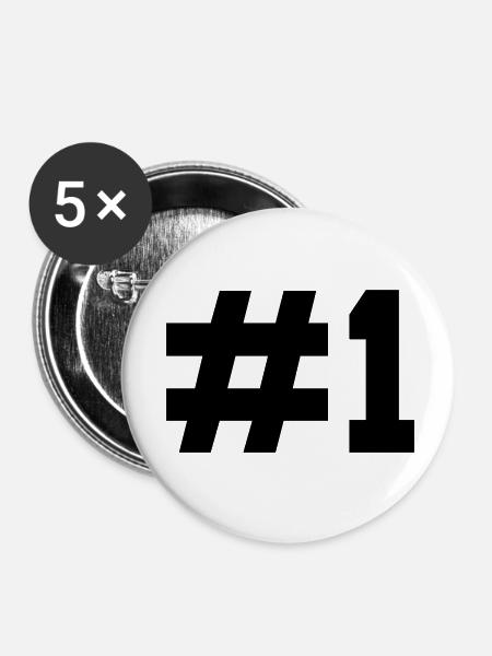 1 - Buttons klein 25 mm (5er Pack) - Weiß