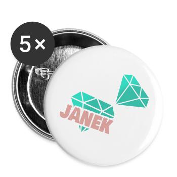 Janek en tant que papa - Lot de 5 petits badges (25 mm) - blanc - Devant