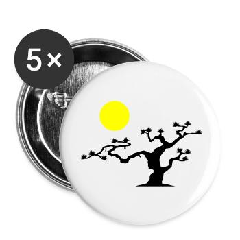 Japanese Tree - Buttons small 1''/25 mm (5-pack) - white - Front