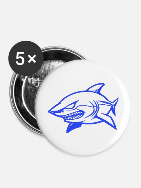hai comic - Buttons klein 25 mm (5er Pack) - Weiß