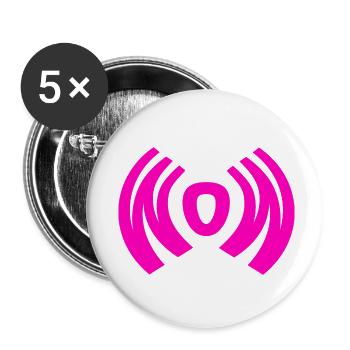 WOW pink - Buttons klein 25 mm (5er Pack) - Weiß - Vorne