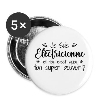 I am an electrician. What is your power - Buttons small 1''/25 mm (5-pack) - white - Front