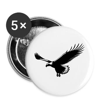 Eagle soars in the air in thermal gliding - Buttons small 1''/25 mm (5-pack) - white - Front