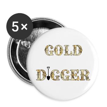 Gold Digger 1 - Buttons small 1''/25 mm (5-pack) - white - Front