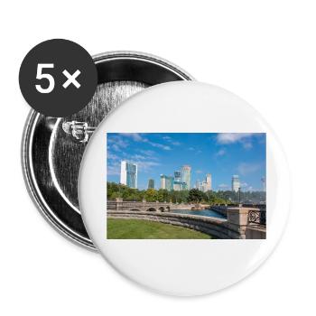 Die Skyline von Niagara City und das Panorama der Niagarafälle - Buttons klein 25 mm (5er Pack) - Weiß - Vorne