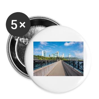 Die Skyline von Niagara City und das Panorama der Niagarafälle - Buttons klein 25 mm (5er Pack) - Weiß - Vorne