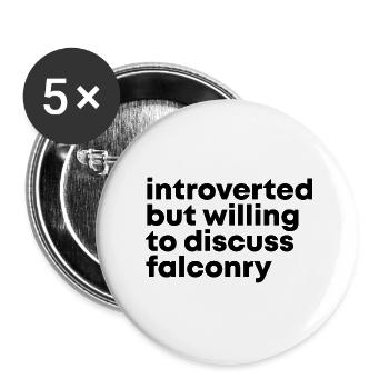 fauconnerie - Lot de 5 petits badges (25 mm) - blanc - Devant