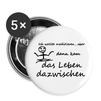 Ich wollte meditieren - Buttons klein 25 mm (5er Pack) - Weiß - Vorne