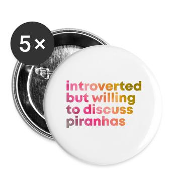 Piranha - Buttons small 1''/25 mm (5-pack) - white - Front