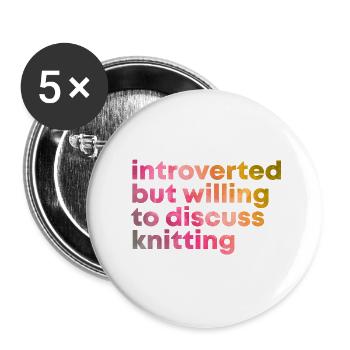 tricot - Lot de 5 petits badges (25 mm) - blanc - Devant
