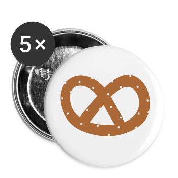 Pretzel - Buttons small 1''/25 mm (5-pack) - white - Front