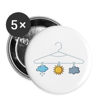Wettervorhersage Aufhänger Weather Forecast Hanger - Buttons klein 25 mm (5er Pack) - Weiß - Vorne