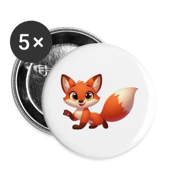 FOX4 - Buttons klein 25 mm (5er Pack) - Weiß - Vorne