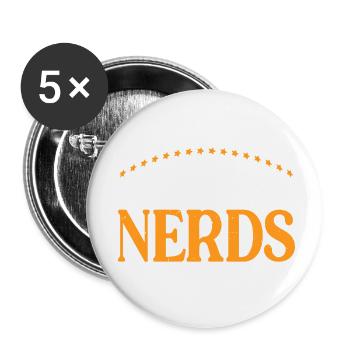 I Love Hot Nerds 3 - Buttons klein 25 mm (5er Pack) - Weiß - Vorne