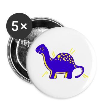 Dino Dinosaurier niedlich süß cartoon comic - Buttons klein 25 mm (5er Pack) - Weiß - Vorne