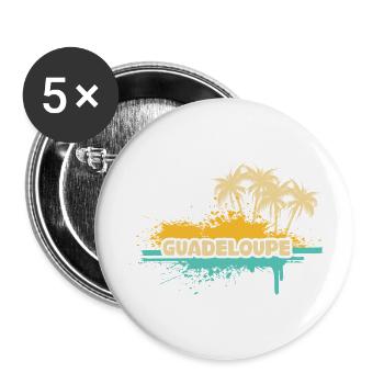 Guadeloupe - Buttons klein 25 mm (5er Pack) - Weiß - Vorne