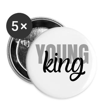 African Kente Art Young King African American - Buttons small 1''/25 mm (5-pack) - white - Front