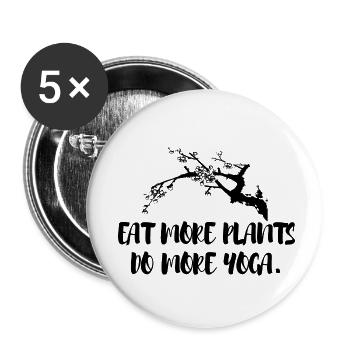Yoga Meditation Spa Namaste - Buttons klein 25 mm (5er Pack) - Weiß - Vorne