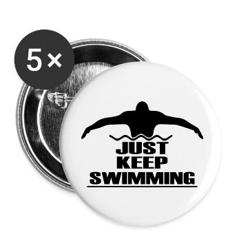 Swimming Water Sports - Buttons small 1''/25 mm (5-pack) - white - Front