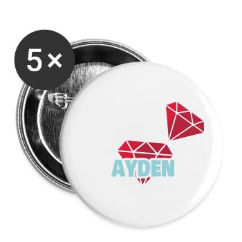 Precious Ayden - Buttons small 1''/25 mm (5-pack) - white - Front