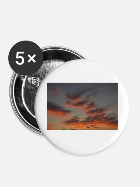 Feuerhimmel - Buttons klein 25 mm (5er Pack) - Weiß