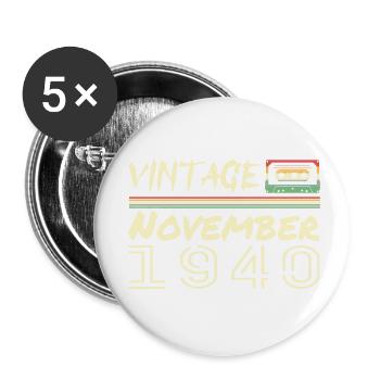Legendary Since November 1940 - November 1940 - Buttons small 1''/25 mm (5-pack) - white - Front