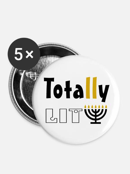 Totally Lit - Buttons klein 25 mm (5er Pack) - Weiß