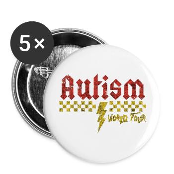 Sensibilisation à l’autisme différent différent mieux - Lot de 5 petits badges (25 mm) - blanc - Devant
