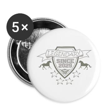 Reiten 2029 - Buttons klein 25 mm (5er Pack) - Weiß - Vorne