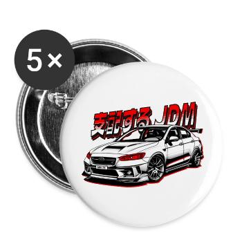 JDM Dominator Anime Style Car - Buttons small 1''/25 mm (5-pack) - white - Front