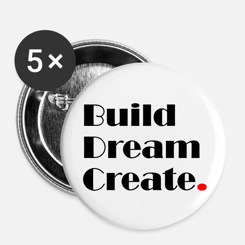 Build Dream Create II - Buttons klein 25 mm (5er Pack) - Weiß