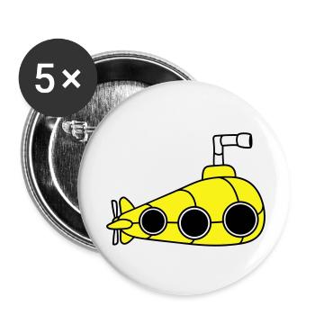 U-Boot Unterseeboot Tauchgang Tauchboot Kapitän - Buttons klein 25 mm (5er Pack) - Weiß - Vorne