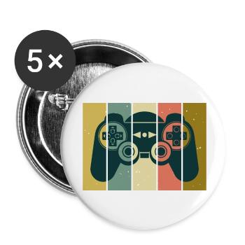 Vintage Retro Gaming Controller - Buttons klein 25 mm (5er Pack) - Weiß - Vorne