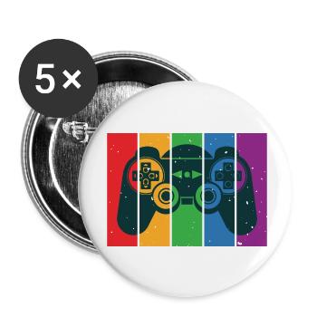 Vintage Retro Gaming Controller - Buttons klein 25 mm (5er Pack) - Weiß - Vorne