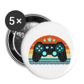 Vintage Retro Gaming Controller - Buttons klein 25 mm (5er Pack) - Weiß - Vorne