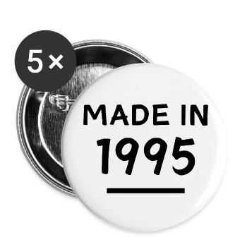 Made in 1995 - Geburtsjahr / Geburtstag - Buttons klein 25 mm (5er Pack) - Weiß - Vorne