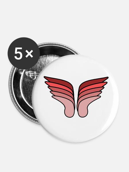 Warm Wings - Buttons klein 25 mm (5er Pack) - Weiß