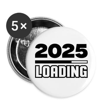 loading 2025 - Buttons klein 25 mm (5er Pack) - Weiß - Vorne