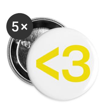 for the heart <3 Herz Design - Buttons klein 25 mm (5er Pack) - Weiß - Vorne