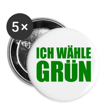 ich wähle grün - Buttons klein 25 mm (5er Pack) - Weiß - Vorne