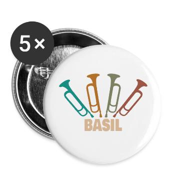 Geschenk für Basil - Buttons klein 25 mm (5er Pack) - Weiß - Vorne