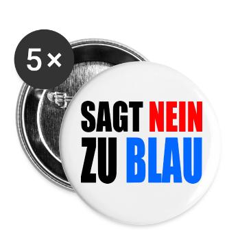 Say no to blue - AfD - Buttons small 1''/25 mm (5-pack) - white - Front