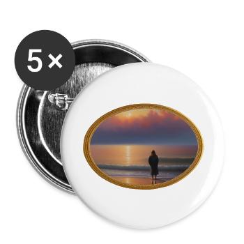 La mer, mon amie - Lot de 5 petits badges (25 mm) - blanc - Devant