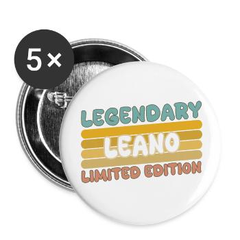 Leano comme nom - Lot de 5 petits badges (25 mm) - blanc - Devant
