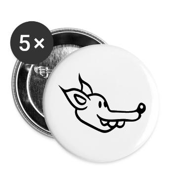 Visage de chien Petit chiot heureux Animal de compagnie - Lot de 5 petits badges (25 mm) - blanc - Devant