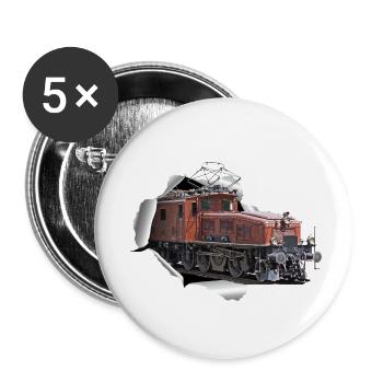 SBB Crocodile CE6 8 breaks through paper - Buttons small 1''/25 mm (5-pack) - white - Front