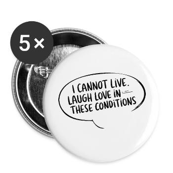 LEBEN - Buttons klein 25 mm (5er Pack) - Weiß - Vorne