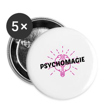 Psychomagie - Lot de 5 petits badges (25 mm) - blanc - Devant