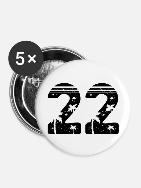 22 - Buttons klein 25 mm (5er Pack) - Weiß