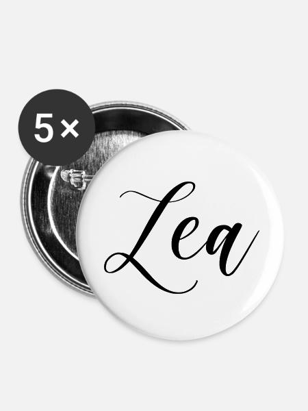 lea name - Buttons klein 25 mm (5er Pack) - Weiß